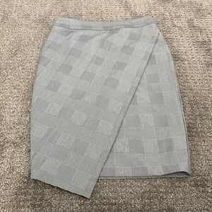 Grey plaid pencil skirt